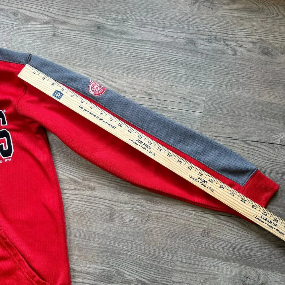 NHL Red Wings Hockey Hooded Zip Up Sweatshirt Mens Small Red Activewear Hoodie - Picture 8 of 10